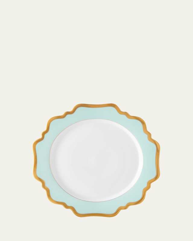 Aqua Rimmed Dinner Plate